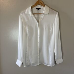 346 Brooks Brothers Womens White Shirt Button Down Blouse Polyester Sz 18